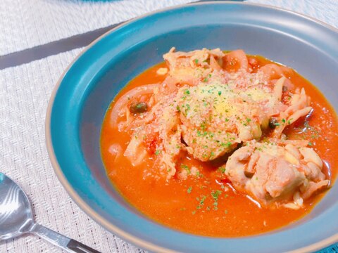 野菜たっぷり！チキンのトマト煮込み☆